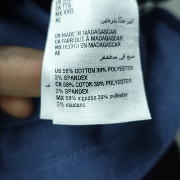 Club Room Polo Shirt Men's Size 2XL Solid Blue Long Sleeve Collared Cotton - Picture 7 of 7